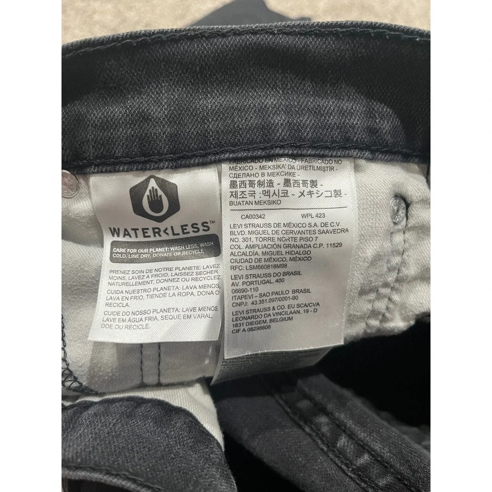 Levis 559 Relaxed Straight Jeans Mens 33x32 Black Denim WaterLess 00559-0471